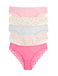 5pk Cotton Rich Printed Brazilian Knickers
