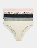 5pk Cotton Rich Printed Brazilian Knickers
