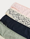 5pk Cotton Rich Printed Brazilian Knickers