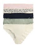 5pk Cotton Rich Printed Brazilian Knickers