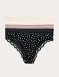 5pk Cotton Rich Printed Brazilian Knickers
