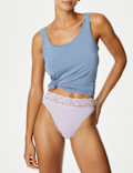 5pk Cotton Rich Printed High Leg Knickers