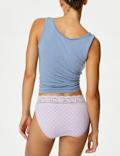 5pk Cotton Rich Printed High Leg Knickers