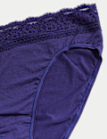 5pk Cotton Rich Printed High Leg Knickers