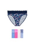 5pk Cotton Rich Printed High Leg Knickers