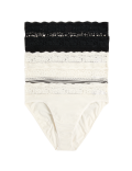 5pk Cotton Rich Printed High Leg Knickers