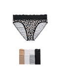 5pk Cotton Rich Printed High Leg Knickers