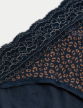5pk Cotton Blend Printed Bikini Knickers
