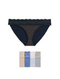 5pk Cotton Blend Printed Bikini Knickers