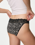 5pk Cotton Blend Printed Bikini Knickers