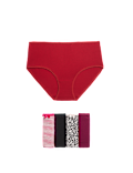 5pk Cotton Lycra&trade; Printed High Rise Shorts