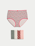 5pk Cotton Lycra™ Printed Full Briefs