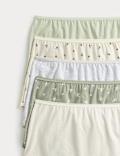 5pk Cotton Lycra&trade; Printed Full Briefs