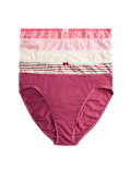 5pk Cotton Lycra™ High Leg Knickers