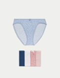 5pk Cotton Lycra™ High Leg Knickers