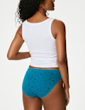 5pk Cotton Lycra&trade; High Leg Knickers