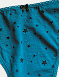 5pk Cotton Lycra&trade; High Leg Knickers