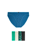 5pk Cotton Lycra&trade; High Leg Knickers