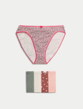 5pk Cotton Lycra™ High Leg Knickers