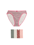 5pk Cotton Lycra™ High Leg Knickers