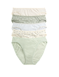 5pk Cotton Lycra™ High Leg Knickers