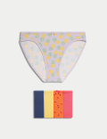 5pk Cotton Lycra™ High Leg Knickers