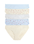 5pk Cotton Lycra&trade; Printed Bikini Knickers