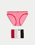 5pk Cotton Lycra™ Printed Bikini Knickers