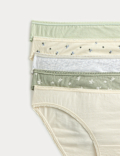 5pk Cotton Lycra&trade; Printed Bikini Knickers