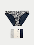 5pk Cotton Lycra™ Printed Bikini Knickers