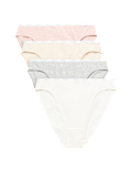 4pk Cotton Rich High Leg Knickers