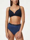 4pk Heart Print Brazilian Knickers