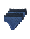 4pk Heart Print Brazilian Knickers