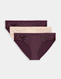 3pk Amelia Lace Bikini Knickers
