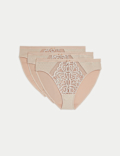 3pk Amelia Lace High Leg Knickers