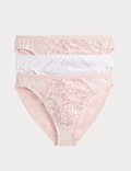 3pk Amelia Lace High Leg Knickers