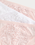 3pk Amelia Lace High Leg Knickers