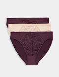 3pk Amelia Lace High Leg Knickers