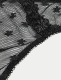 3pk Daisy Embroidery Mesh Thongs