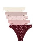 5 Pack Pure Cotton Low Rise Brazilian Knickers