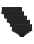 5pk Microfibre & Lace Shorts