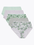 5 Pack Cotton Rich Floral Midi Knickers