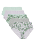 5 Pack Cotton Rich Floral Midi Knickers