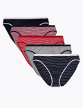 5 Pack Cotton Lycra High Leg Knickers 