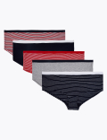 5pk Striped Low Rise Shorts