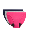 3pk Heavy Absorbency Period High Leg Knickers