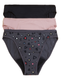 3pk Heavy Absorbency Period High Leg Knickers