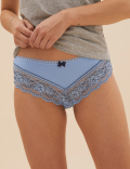 Lace Trim Low Rise Brazilian Knicker