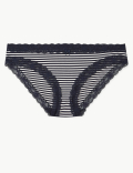 Cotton Blend Lace Bikini Knickers