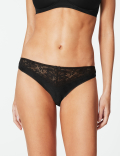 Jacquard & Lace Bikini Knickers